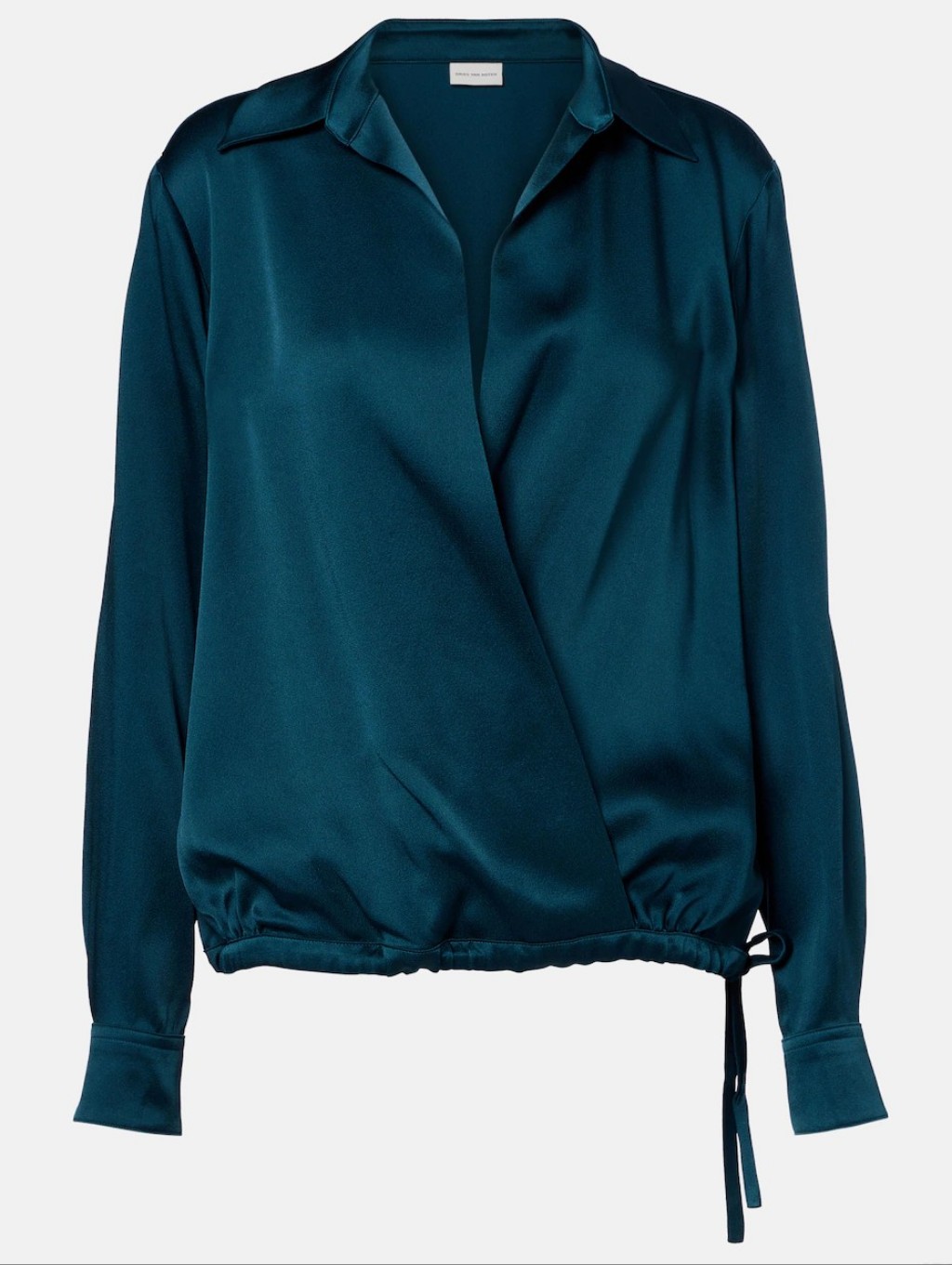 Dries Van Noten Teal Blue Wrap Blouse